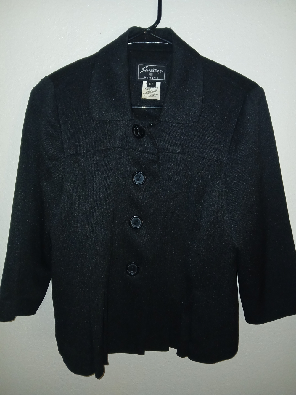 Sigrid Olsen Black Women's Button-Front Blazer